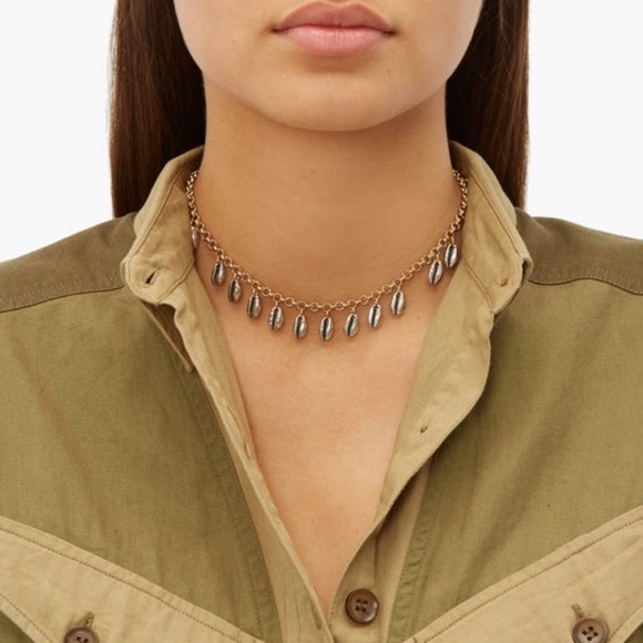 NEW! Isabel Marant Amer Shell-Charm Choker Necklace - Picture 1 of 15